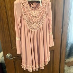 Pink long sleeve dress